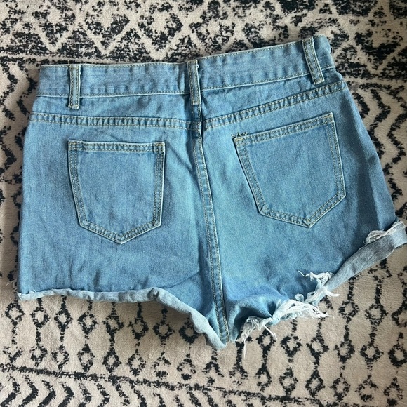 SHEIN Denim Distressed Women Shorts - Picture 2 of 2